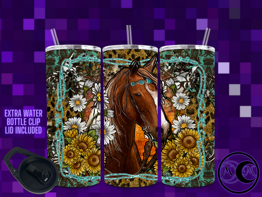 Flower Horse Dual Lid Tumbler