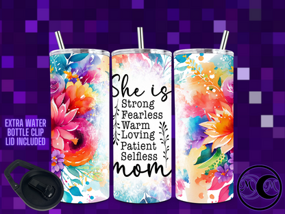 She Is 20oz Dual Lid Tumbler