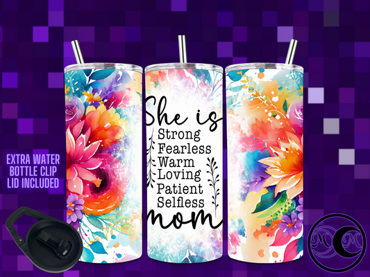 She Is 20oz Dual Lid Tumbler