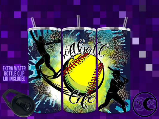 Softball Life Dual Lid Tumbler