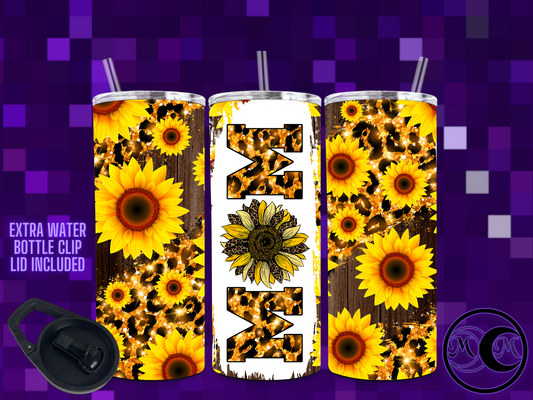 Sunflower MOM Dual Lid Tumbler