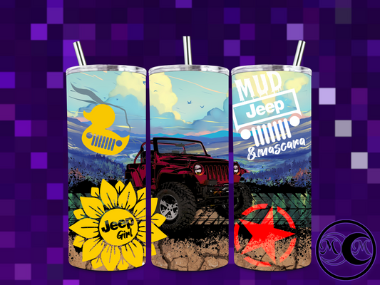 Sunflower Mudding Glow Tumbler