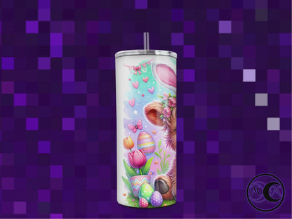 Easter Highland Cow Dual Lid Tumbler