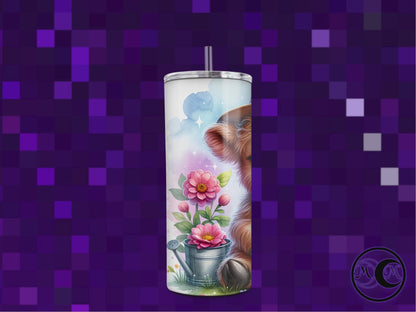 Sunflower Baby Highland Cow Dual Lid Tumbler